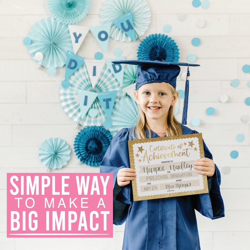 Hadley Designs 25 Certificate of Achievement Awards - 8 x 10 "" Student Award Certificates for Kids, Blank Award Certificate Paper, Preschool & Kindergarten Graduation Certificates - Image 5